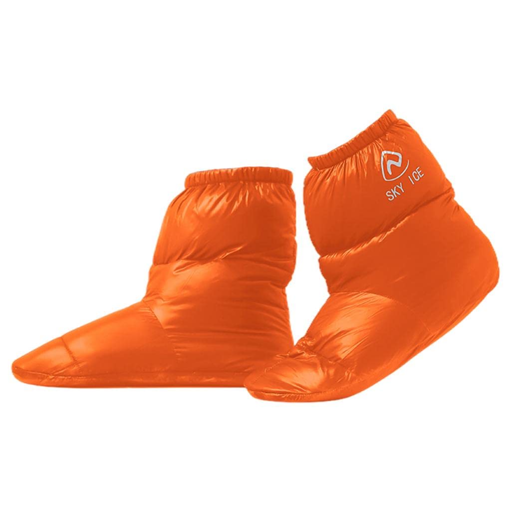 NIVAA Outdoor Camping Duck Down Slippers Sock Shoes Warmer Boot Booties Orange L-picture-28