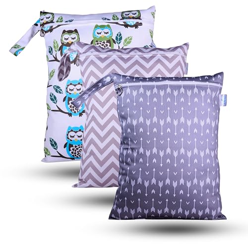 Image of Chic Buddy Waterproof Wet Bag, Swimming Bag for Kids and Adults - Reusable Dry Bag for Travel, Beach, Pool, Gym, Diapers, Wet Swimsuits, Toiletries (Urban Nature, 30x40cm,Single Compartment)