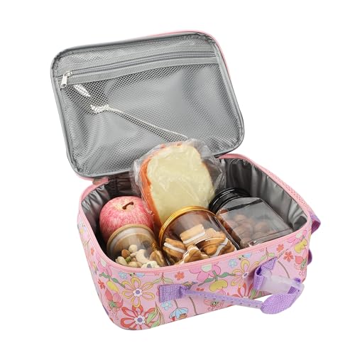Image of Disney Princess Characters On Floral Print 8 inch Lunch Kit