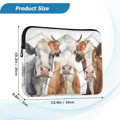 Funda para portátil 13-14 pulgadas con estampado de vaca miniatura 3