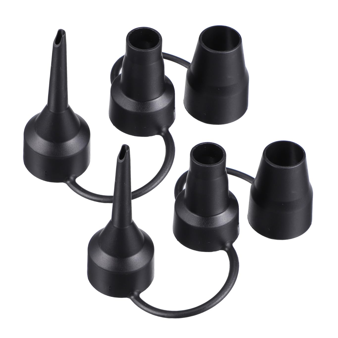 Ugelli di Gonfiaggio Plastici Neri, 2 Set, 3 Misure, Tre Pezzi