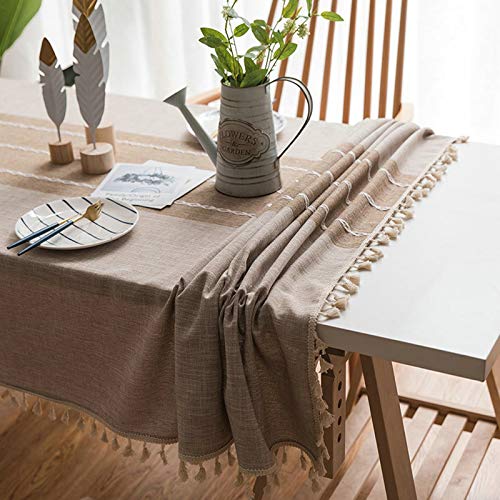 Nappe rayures simples de qualité supérieure couverture décorative moderne marron