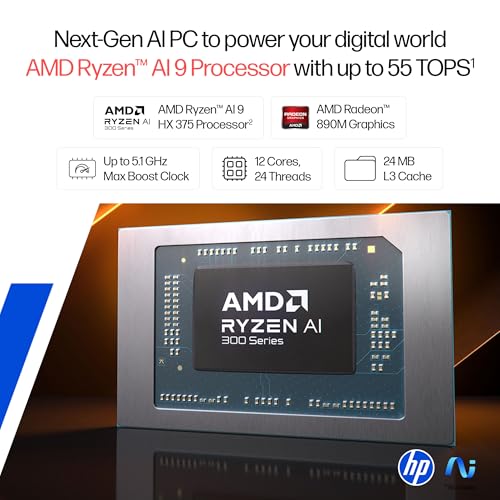 Image of HP OmniBook Ultra AMD Ryzen AI 9 HX 375 Next Gen AI Laptop,(32GB-LPDDR5X Ram,1TB SSD)2.2k Anti Glare 400 Nits, 14'' /35.6cm,W11+M365+Office24 with Copilot, FPR, Silver,1.57kg,9MP IR AI Camera, fd0009AU