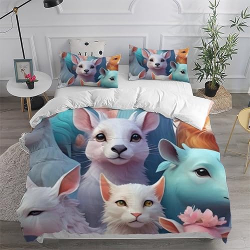 Housse de couette double animaux microfibre infroissable pour sublimer un lit - 6