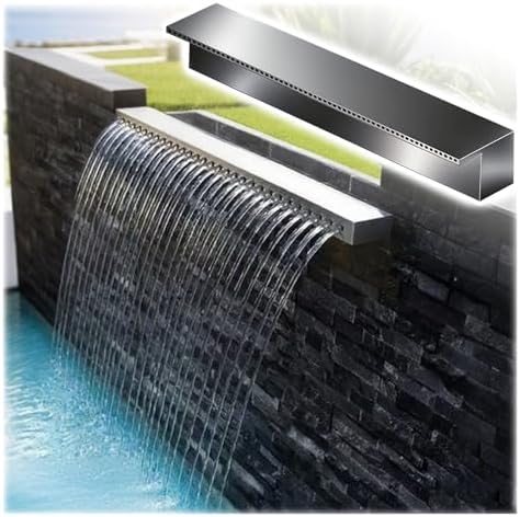Commercial Waterfall Spillway - 82 to 20 Cascade Drop Box for Decks & Courtyards, Outdoor Water Feature, Durable Waterfall Kit, Garden Fountain Accent，20/51cm