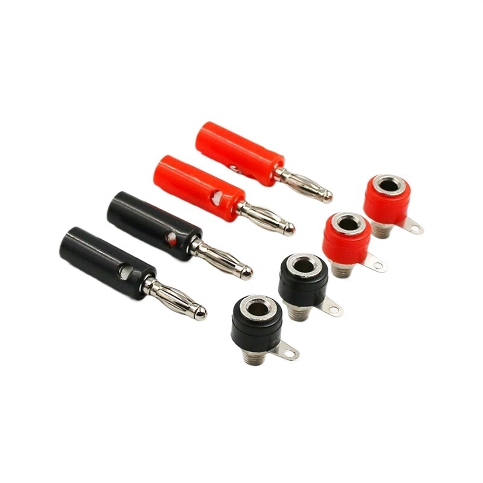 Conector banana de 4mm rojo J072 macho hembra para evitar cortocircuitos en fuentes de alimentación 7