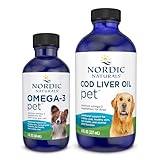 Nordic Naturals Omega-3 Pet Bundle - 2 oz Omega-3 Fish Oil for Small Dogs & Cats, 8 oz Pet Cod Liver Oil Promotes Heart, Skin, Coat, & Immune Health