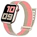 Produktbild RYCUZO Nylon Solo Loop Kompatibel mit Apple Watch Armband 38mm 40mm 41mm für Männer Frauen Sport Verstellbare Gummibänder Geflochtenes Armband für iWatch Series 7/6/5/4/3/2/1,SE,Pink Pomelo/Mandel