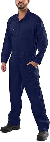Kolossus Overol de manga larga para hombre, mezclado, puño ajustable, bolsillos utilitarios