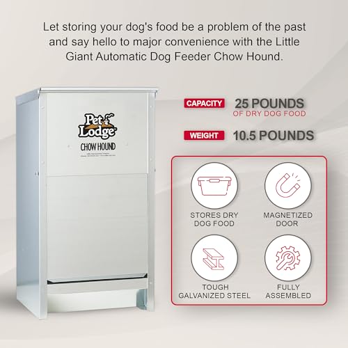 Little Giant CH25 Pet Lodge® Chow Hound Pet Feeder | Galvanized Gravity Feeder For Dogs thumb #1