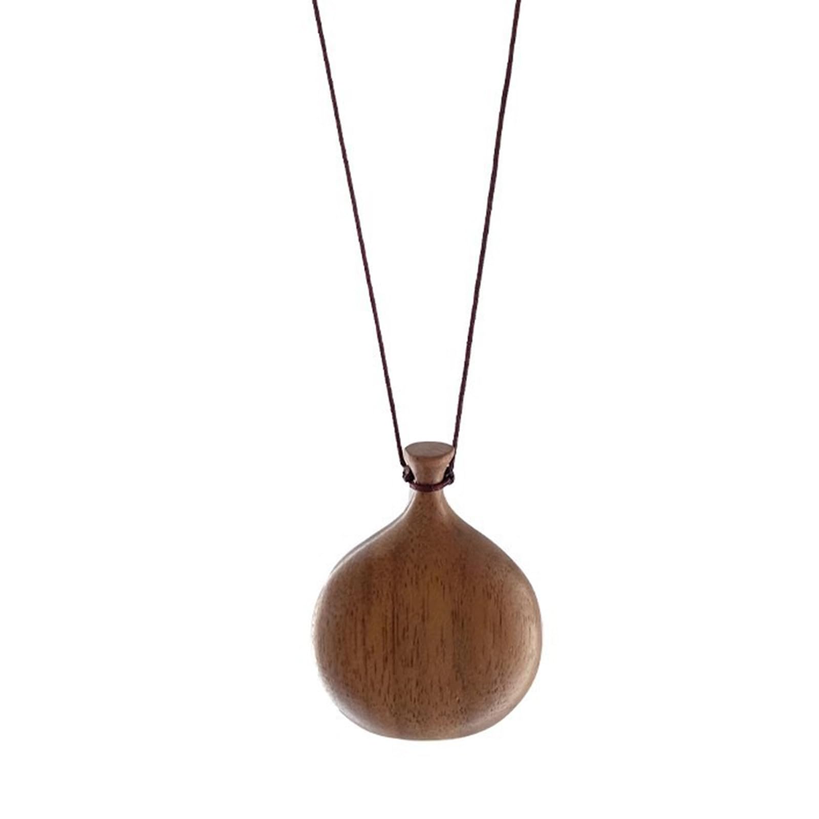 Feiyeup Women's Light Brown Vintage Wood Liquor Flask Pendant Necklace With Adjustable Slide Knots Wood Flagon Pendant Jewelry For Ethnic Fashion