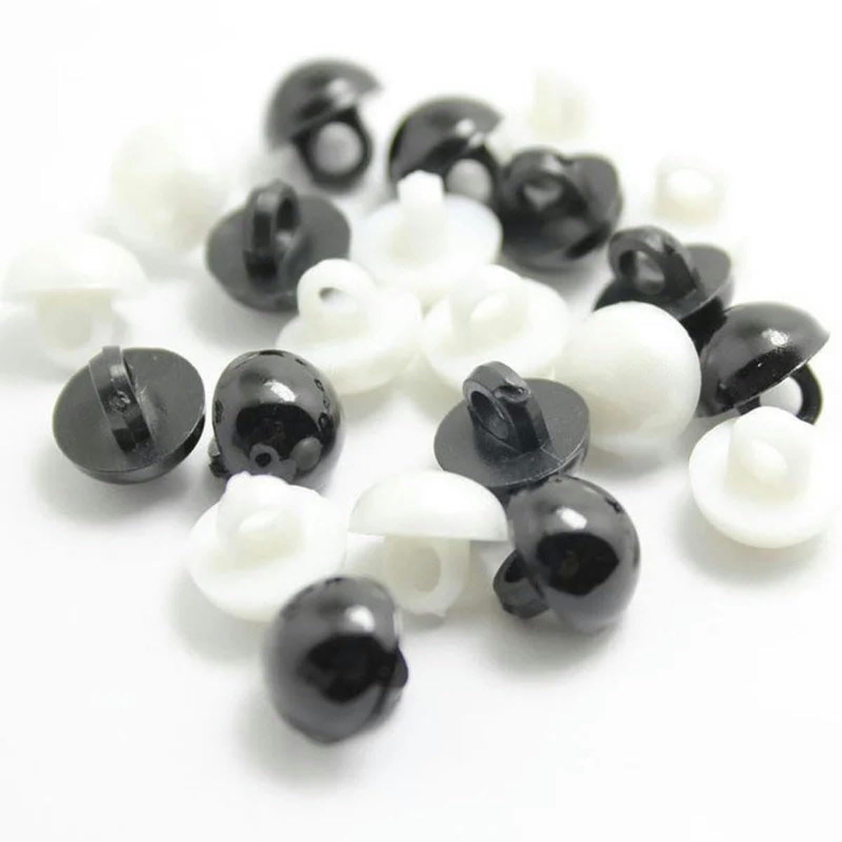 20 sztuk grzyb plastikowe guziki koszulki w kropki zwierzę oczy guziki nos czarny biały 8-30 mm akcesoria do scrapbookingu-biały-30 mm