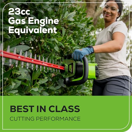 Image of Greenworks 60V 26 in Cordless Hedge Trimmer, 2.0 Ah Battery and Charger