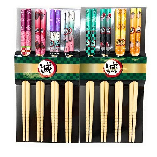 人気の和柄 8善セット 鬼狩り 和風 お箸 セット 20.5cm すべり止め付き (Cアソート)