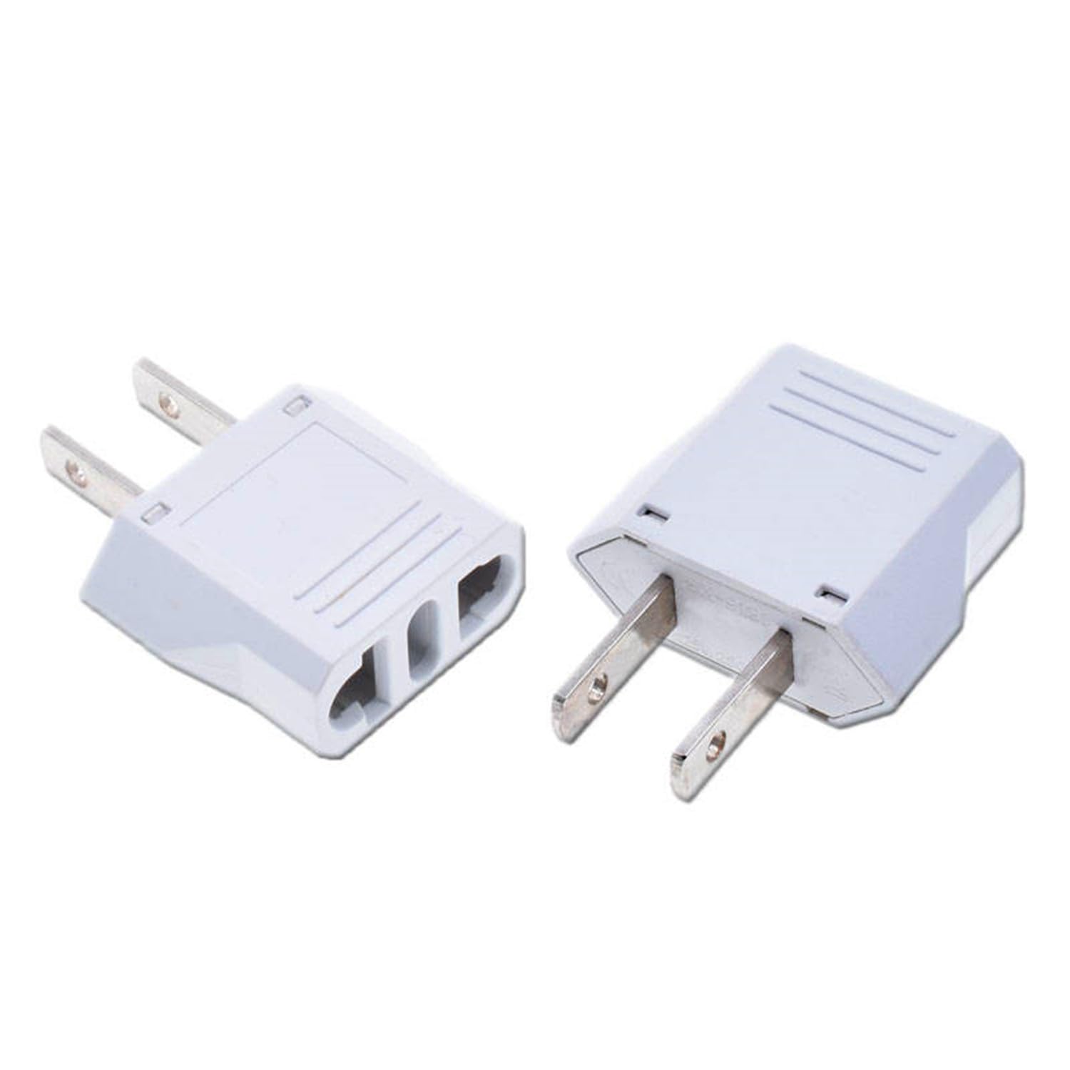 2 Pack of ALINNA US Plug Adapter, EU AU CN to US America Travel Plug Adapter AC Outlet Power Converter White
