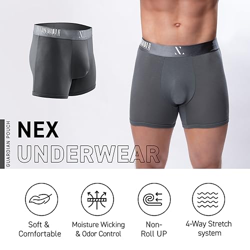 NEX Men's Boxer Briefs with Pouch Support, Micro Modal Fabric for Ultimate Comfortable Soft Underwear for Men2