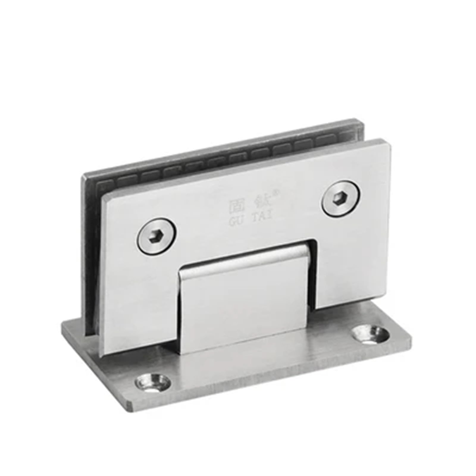 Pknaqwlsx Ss-90 Stainless Steel Frameless Nickel Brush Glass Door Hinge 90 Degrees Of Bathroom Glass Clamp Bathroom Folding Glass Clip Bt-4002(Ss-90)