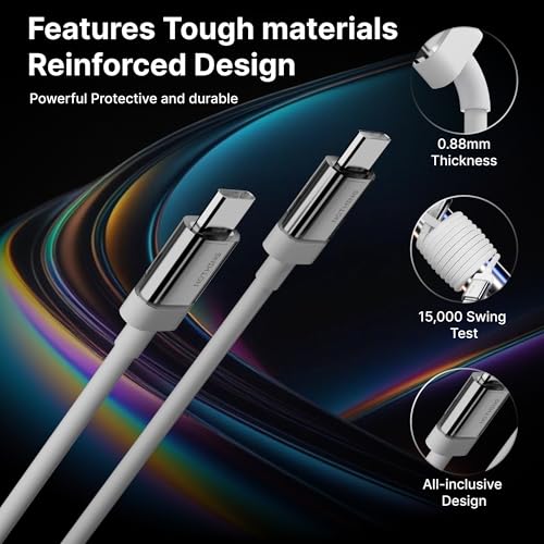 Image of AILKIN 45W USB Type C Charger Adapter with USB Type C to C Cable Compatible with Nothing CMF Phone 1 /Nothing Phone 2 /2a /2a Plus /3a /3a Plus 1 /Tablet /Samsung M05 /M35 /M15 /F15 /M14 & Other Type C Devices