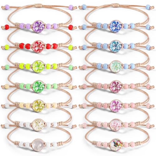 14 Pièces Bracelet Enfant Amitié Fille, Ajustable, Fleurs De Différentes Couleurs, Parfait Pour Les Sacs De Fête, Les Filles, Les Cadeaux D'Anniversaire...