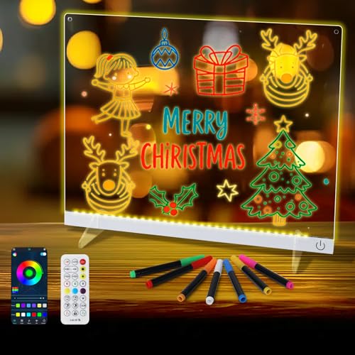 LED Note Board with Colors - 14.1"x10.9" Light-Up Acrylic Dry