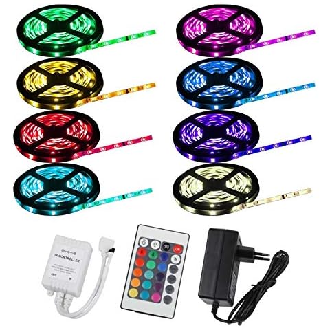 ECD Germany Tira de LED SMD 5050 RGB 5m Cover