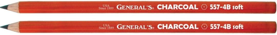 General Pencil The 4B Soft Charcoal Pencil - Pack of 2
