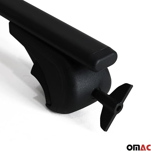 Miniatura 6 de OMAC Barras transversales para portaequipajes para Nissan Navara 2015 a 2023, color negro, compatible con rieles de techo elevados, portaequipajes,
