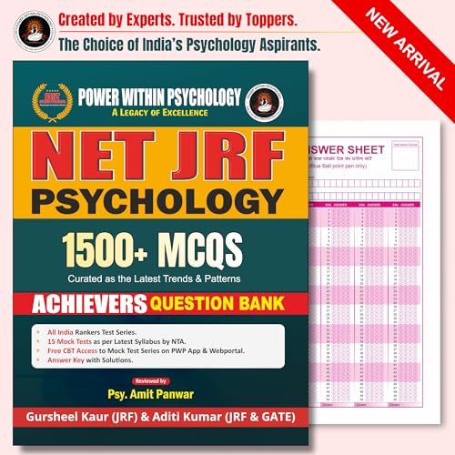 Image of UGC NET JRF Psychology Paper 2 Question Bank 2026 | 1500+ MCQs Bank with OMR Sheets | Free CBT Mode Online Access | Achievers Series by Power Within Psychology