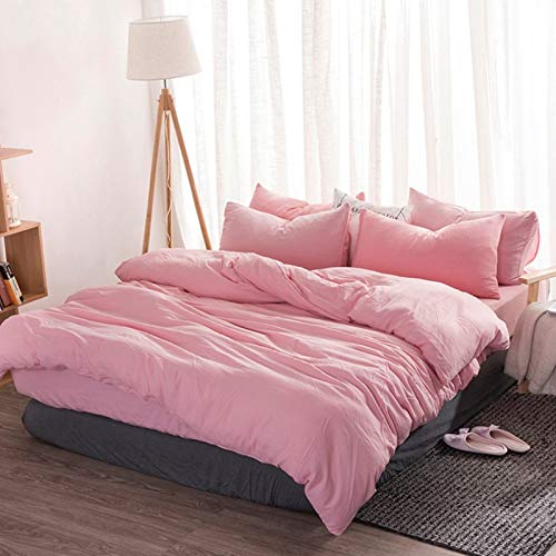 Housse De Couette en Microfibre 4 Pièces Literie De Couleur Pure All-Match Convient À L'Hôtel, À La Chambre À Coucher, Confortable, Douce Et Durable