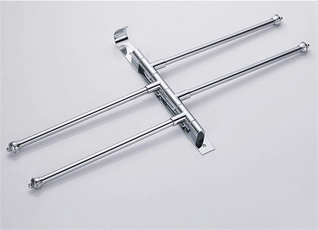 Towel Bar Stainless Steel Wall-Mounted Rail with 4 Rails, Chrome-Plated Metal Rack Bathroom