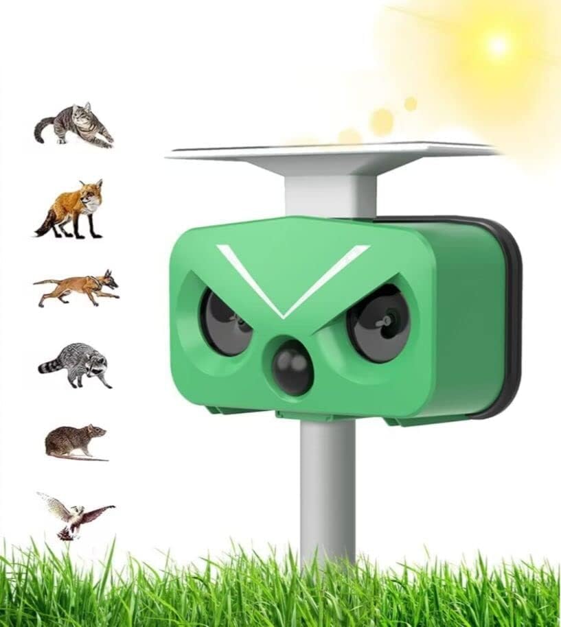 Ultrasonic Cat Repeller, Garden Waterproof Cat Repellent, Solar Powered Animal Scarer, with PIR Motion Sensor, Cat Deterrent for Garden to Away Foxes, Dogs, Wild Animals