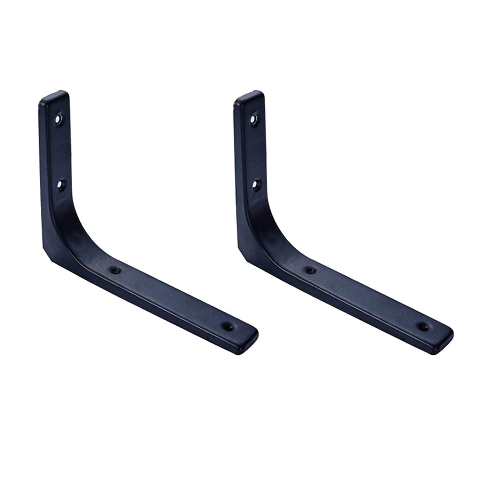 Support d'étagère noir en métal pour fixation murale et renfort d'angle de meuble