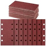 Papier abrasif 93 x 185 mm, lot de 48 feuilles auto-agrippantes à 8 trous, grains P40 P60 ...