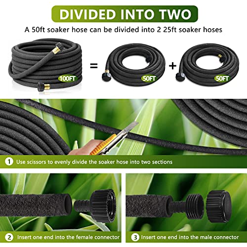 Soaker-Hose-50-Ft-for-Garden-Beds-with-Soaker-Hose-Fittings-12-Diameter-Soaker-Hose-for-Garden-70-Water-Saving-Drip-Hoses-for-Lawn-Landscaping-Garden50-FT