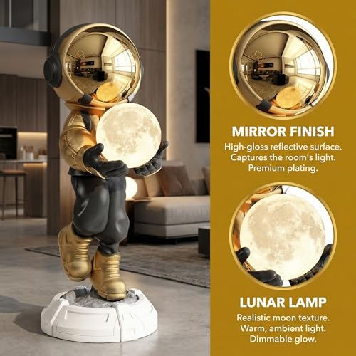 Estatua grande de astronauta para decoración del hogar miniatura 7