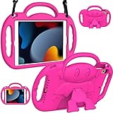 LTROP New iPad 9th Generation Case,iPad 10.2 Case,iPad 8th/7th Generation Case for Kids,Shockproof Handle Stand Shoulder Strap Kids Case for Apple iPad 2021/2020/2019 (9th/8th/7th Gen) 10.2-inch,Rose