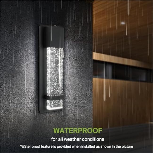 ASD LED 13 Inch Wall Light Fixture 12W 3000K-5000K Flush Mount Sconce Black