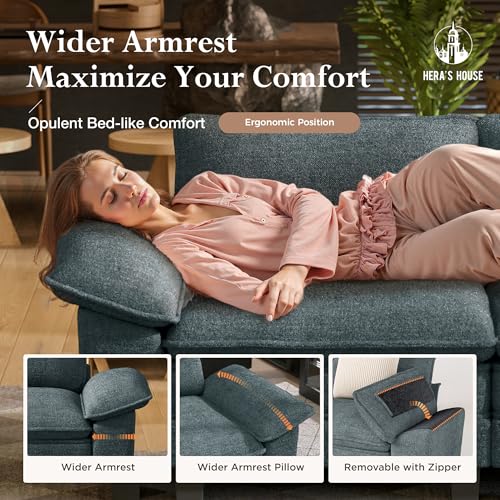 Image of HERA'S HOUSE 53 inch Modular Chaise Lounge Chair 1-Seat Couch with Ottoman