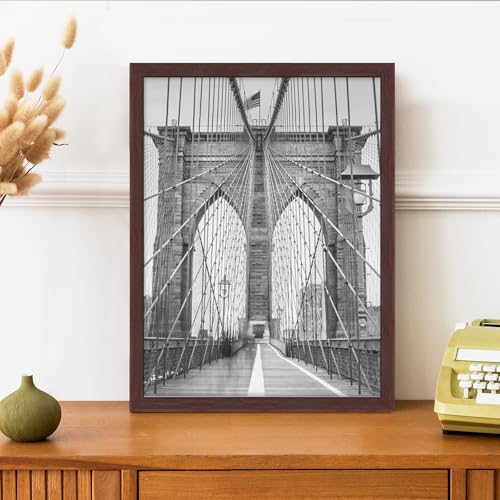 Image of LaVie Home 9x12 Picture Frame for Wall Display, 9x12 Brown Picture Frame with HD Plexiglas, 9 x 12 Poster Frame 1 Pack, Display Frame for Vertical or Horizontal, Classic Collection