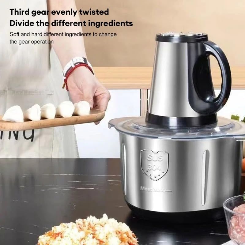 Miniatura 9 de Picadora eléctrica de carne de 5 L, procesador de alimentos multifuncional, máquina de procesamiento de alimentos fuerte de 500 W, modo de 5