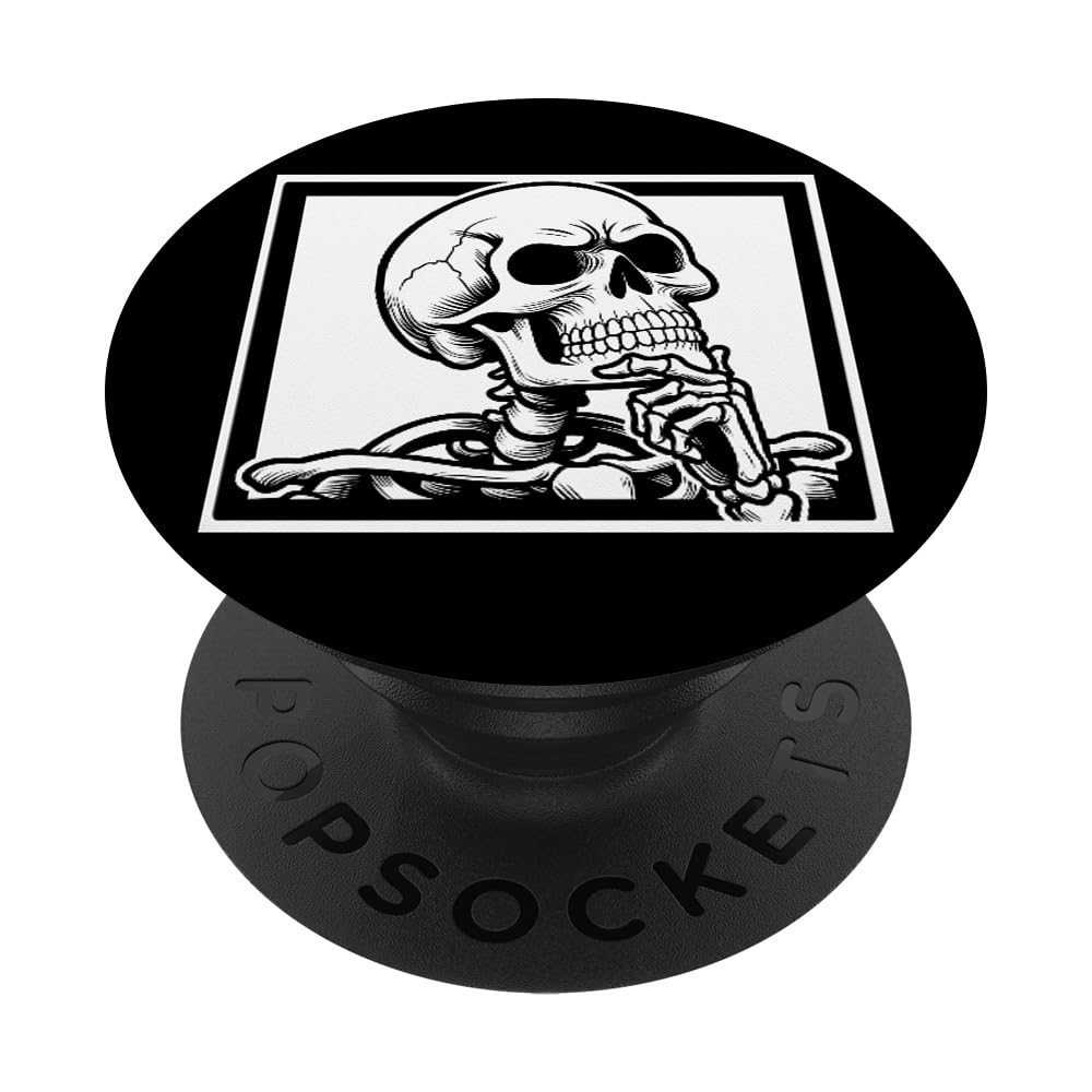 Amazon.com: Thinking Skeleton Pondering Skull Art For Adults