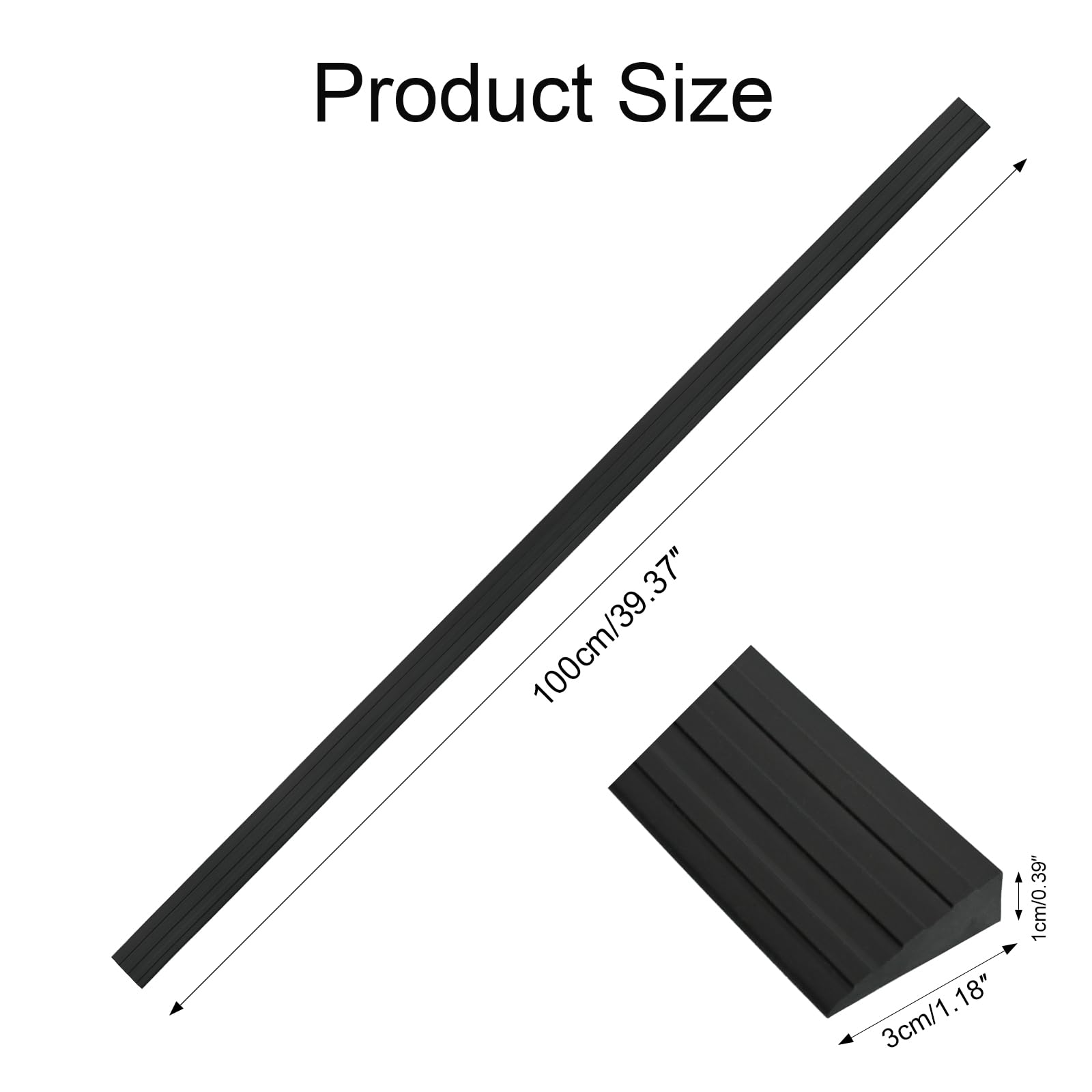 100 x 3 x 1 cm wózek inwalidzki rampa rampa dla osób niepełnosprawnych pcv antypoślizgowa powierzchnia samoprzylepny uchwyt na rampy dla wózków inwalidzkich, wózków, skuterów elektrycznych, zamiatarki