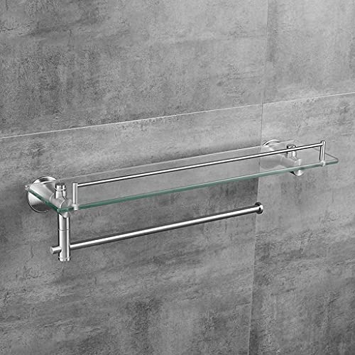 Racks de serviette avec étagère en verre pour optimiser le rangement bain