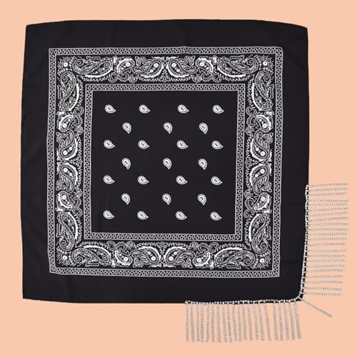 53x53cm Square Cashew Scarf Breathable Hijab Comfortable Neck Gaiter For Fashionable Lady Women Fringed Head Wrap3