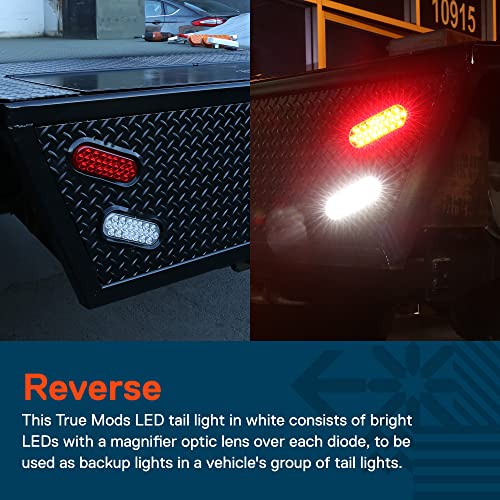 6" White Oval Led Reverse Trailer Tail Light [Dot Fmvss 108] [Sae (2) R] [24 Led] [Grommet & Plug Included] [Ip67 Waterproof] [Back Up Signal] Trailer Lights For Boat Trailer Rv Trucks #TOP2