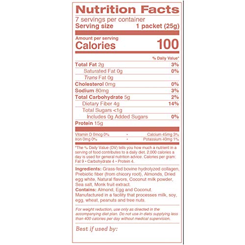 Keto Vanilla Almond Shakes - 100% Grass Fed Collagen Protein by Bone Broth Expert Dr. Kellyann - Gluten Free, Dairy Free, Soy Free, Non-GMO - Perfect for Keto, Paleo & Weight Loss Diets (7 Servings) - Thumbnail 7