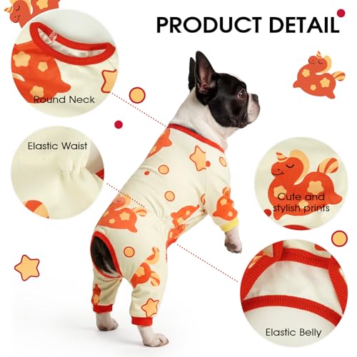 Image of BRKURLEG Soft Dog Pajama, Dog Recovery Suit, Beige, S