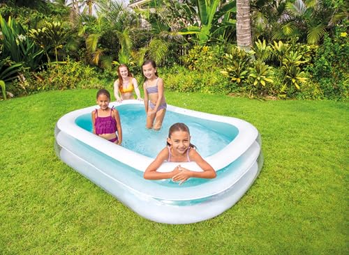Intex 56483NP - Aufblasbarer Familienpool Rechteckig, Vinyl, Mehrfarbig, 262x175x56 cm