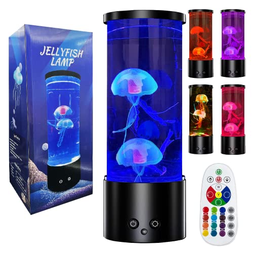 Jellyfish Lava Lamp For Adults Kids, Remote Control 16 Color Usb Powered Aquarium Night Lights Table Lamp Jelly Fish Mood Light For Office Bedroom Sleep Relax Decoration Christmas Gift #TOP14