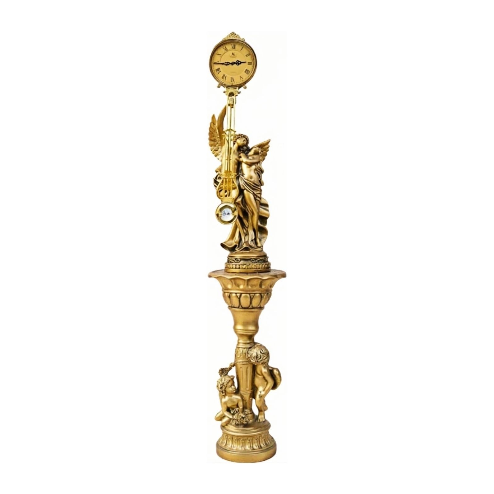 WANGHAI-666 Grandfather Clocks Floor Standing Clock Quartz Pendulum Silent European Style Ornate